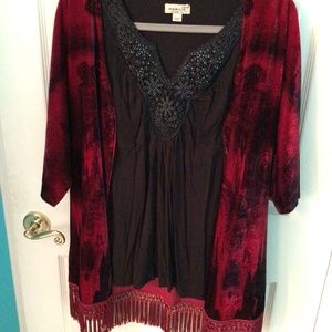 One World tank and cardigan set